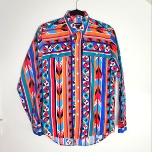 Vintage Frontier Series Bright Patterned Button-down Small
